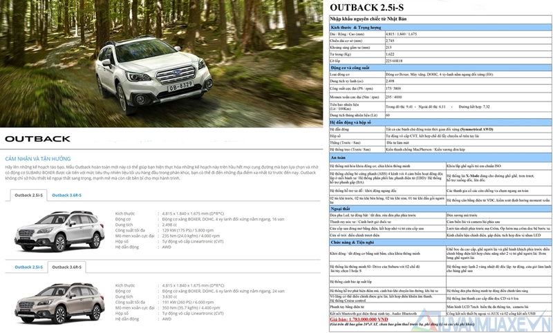 Tư vấn xe Subaru Outback 2017 nhập Nhật chính hãng