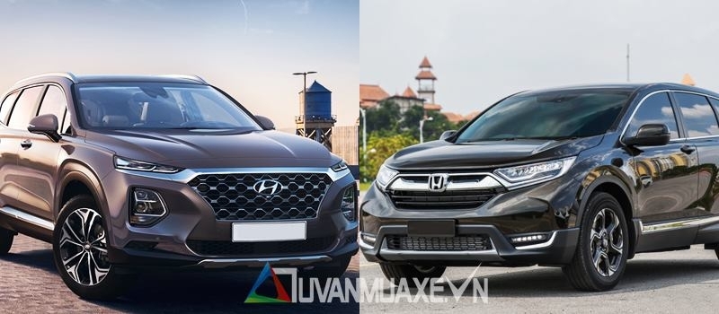 So sanh xe Hyundai SantaFe 2019 va Honda CR-V 2019 tai Viet Nam