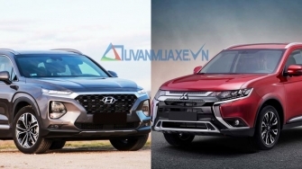So sanh xe Hyundai SantaFe va Mitsubishi Outlander 2020