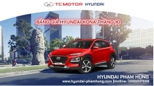Bang gia va tra gop toi thieu khi mua xe Hyundai KONA thang 10