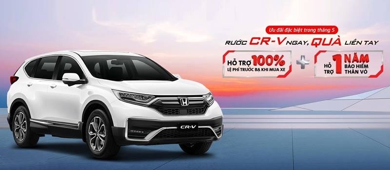 Mua xe Honda CR-V uu dai 100% phi truoc ba va bao hiem trong thang 5