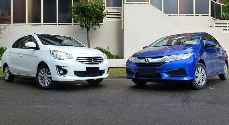 So sánh xe Mitsubishi Attrage và Honda City 2016 bản CVT - Ảnh 1
