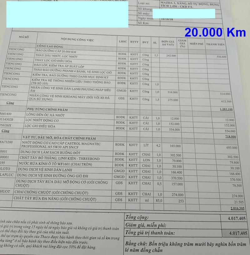 Chi phí bảo dưỡng định kỳ xe Mazda 3 theo các mốc KM - Ảnh 8