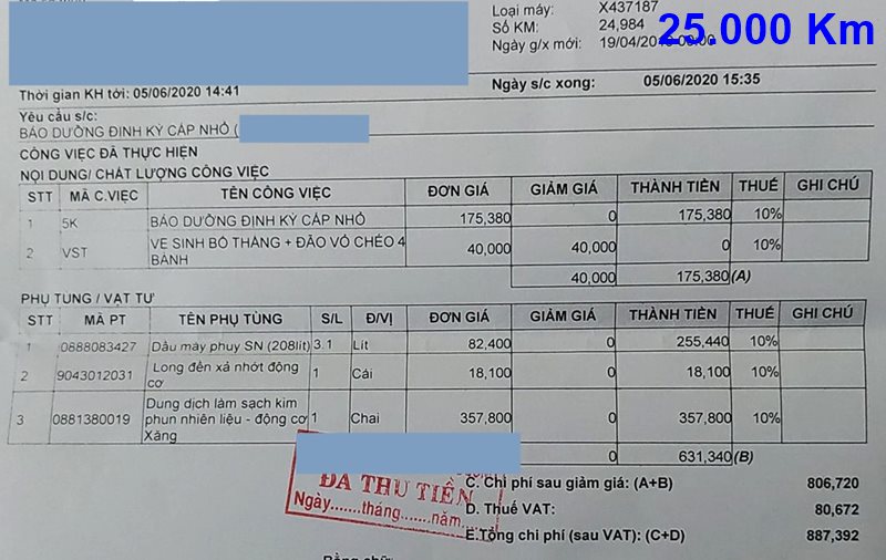 Chi phí bảo dưỡng xe Toyota Vios định kỳ theo các mốc KM - Hình 5