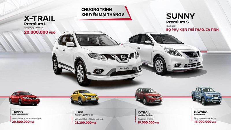 Chương trình khuyến mãi mua xe Nissan Việt Nam tháng 8/2017 - Ảnh 1