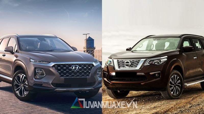 So sánh xe Hyundai SantaFe 2019 và Nissan Terra 2019 bản cao cấp