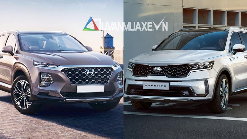 So sánh xe Hyundai SantaFe và KIA Sorento 2021 mới - Ảnh 1
