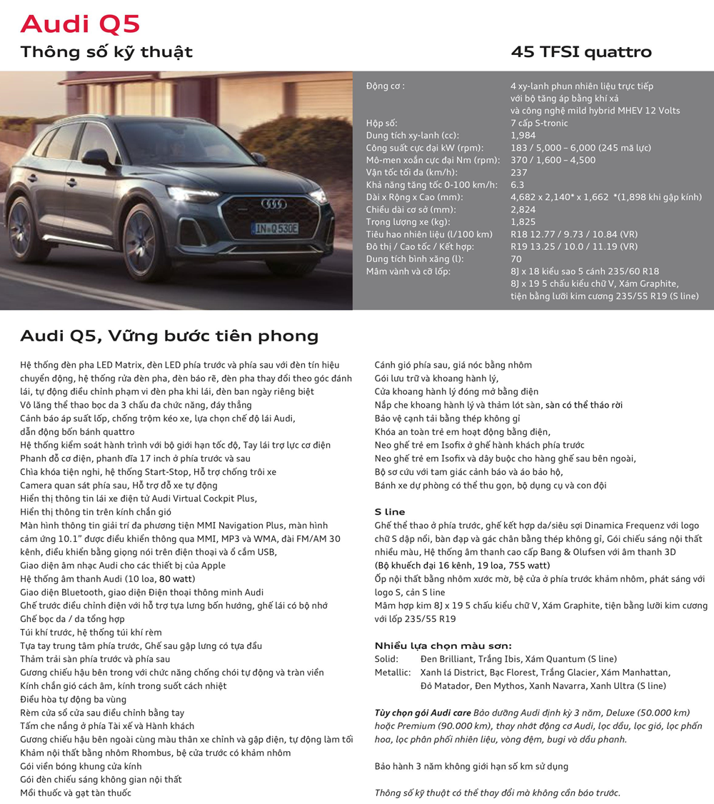 Thông số kỹ thuật và trang bị xe Audi Q5 2021 mới tại Việt Nam - Ảnh 5