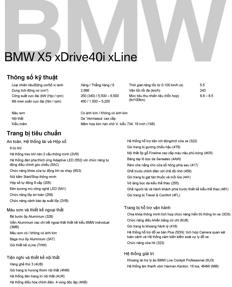 Chi tiết thông số và trang bị xe BMW X5 xDrive40i 2019 tại Việt Nam - Ảnh 15
