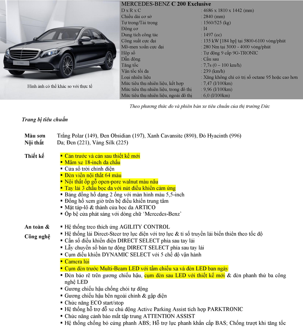 Chi tiết xe Mercedes C200 Exclusive 2019 dành cho doanh nhân - Ảnh 9