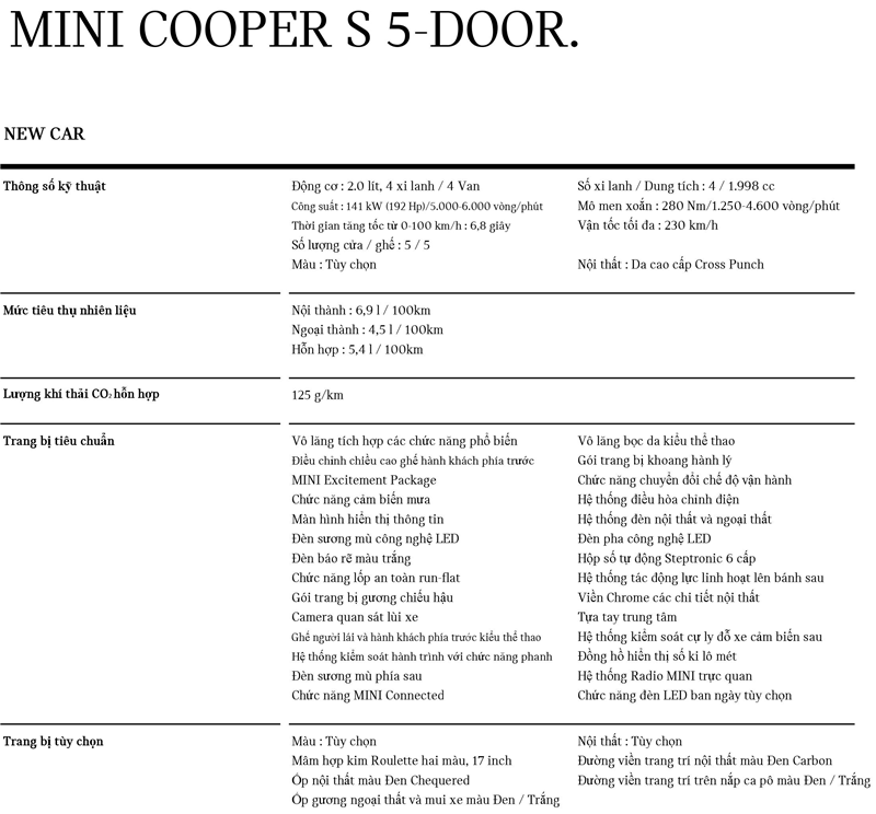 Thông số kỹ thuật và trang bị xe MINI Cooper 5 cửa tại Việt Nam - Ảnh 8