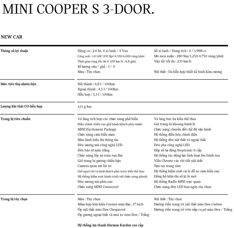 Thông số kỹ thuật và trang bị xe MINI Cooper 3 cửa tại Việt Nam - Ảnh 8