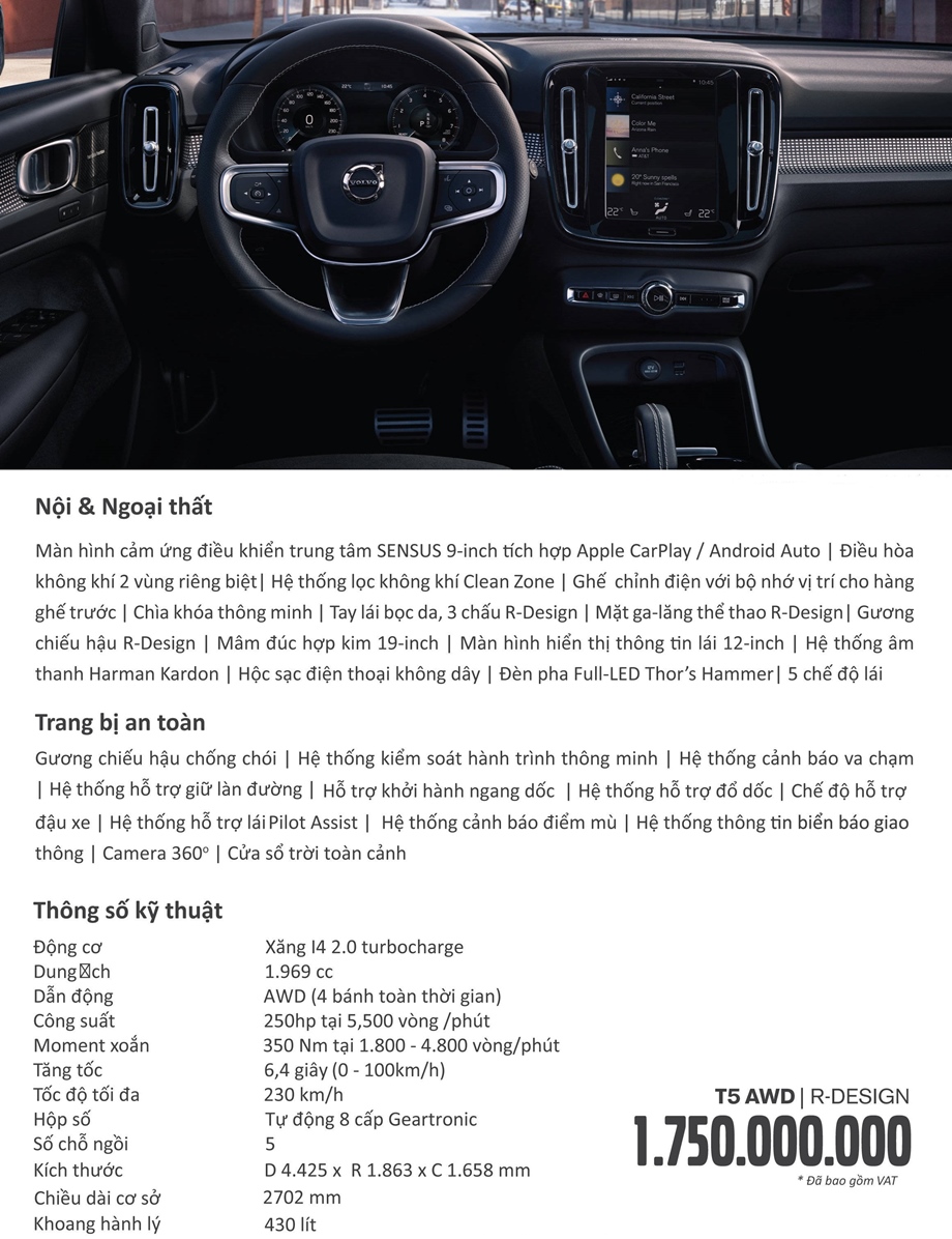 Thông số kỹ thuật và trang bị của Volvo XC40 2021 tại Việt Nam - Ảnh 5